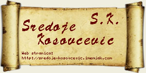 Sredoje Kosovčević vizit kartica